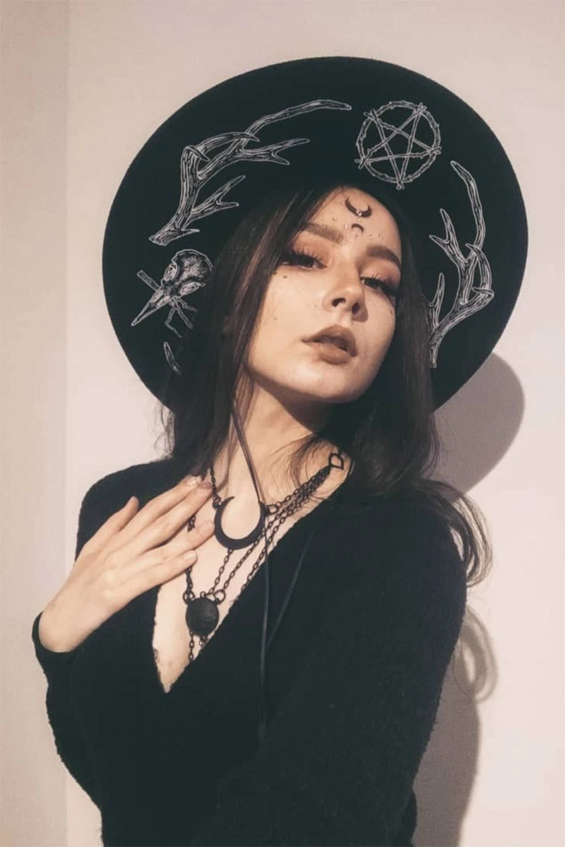 Long Moon Phases Necklace Restyle Long Moon Phases Necklace -vampirefreaks shop