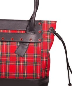 Banned Apparel Calum Tartan Bag -vampirefreaks shop 1594017410BG34179RED4 1000x
