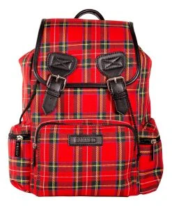 Banned Apparel Mad Plaid Backpack [Red Plaid]