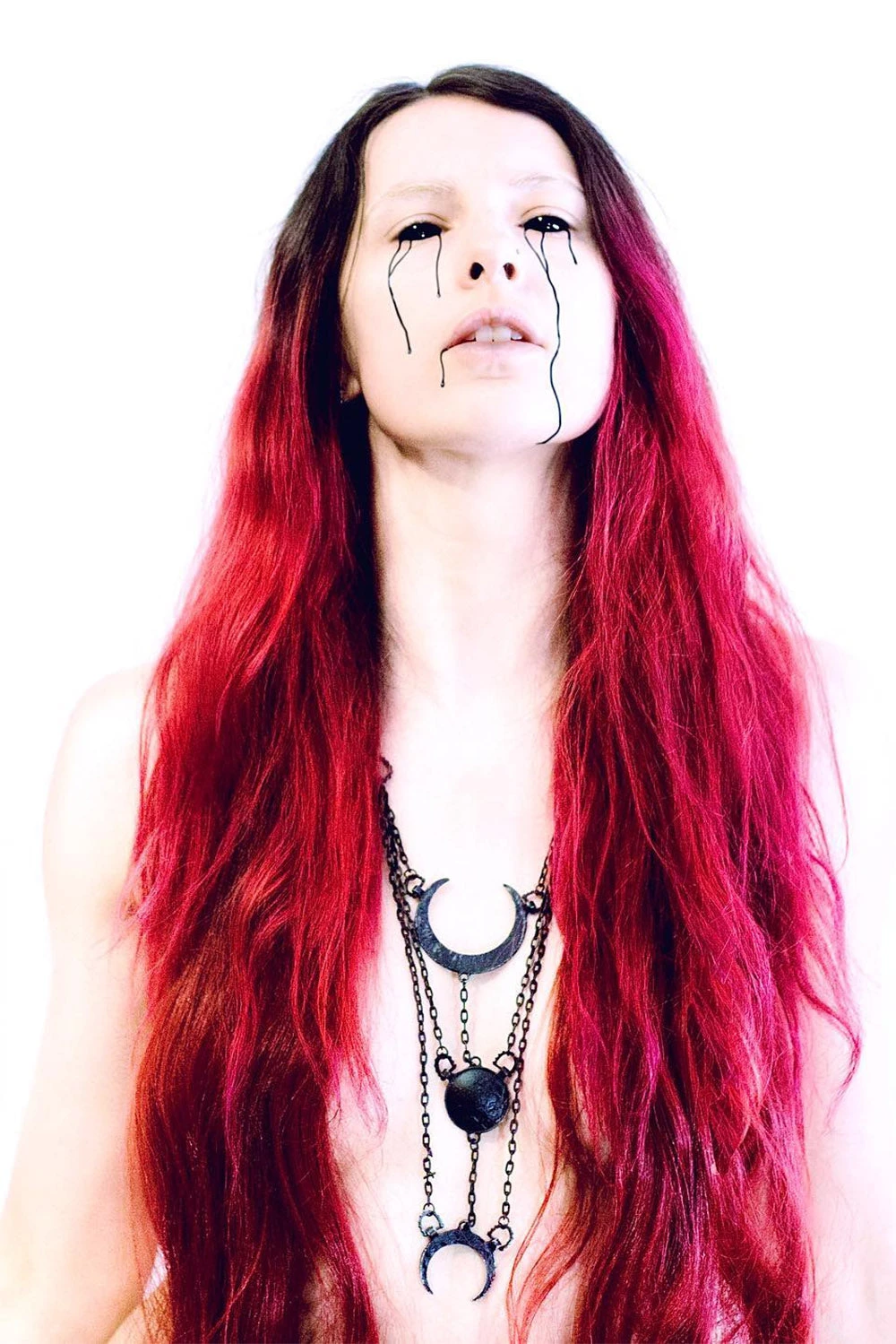 Long Moon Phases Necklace Restyle Long Moon Phases Necklace -vampirefreaks shop