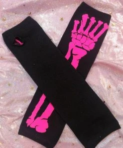 Catalyst Skeleton Arm Warmers [Magenta] -vampirefreaks shop 2pink 1000x