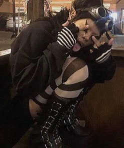 VampireFreaks Striped Fingerless Gloves [Multiple Colors Available] -vampirefreaks shop 47. Natyalicia 47. Natyalicia 1000x