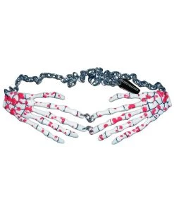 Kreepsville Bloody Skeleton Bone Hand Necklace