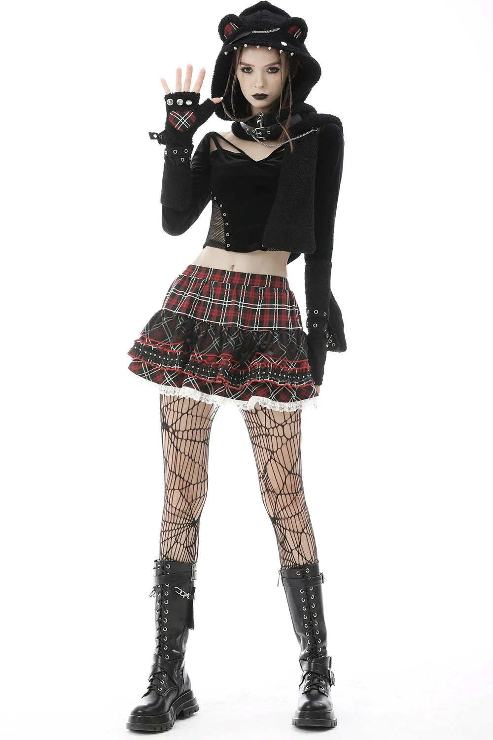 Dark In Love Cat Scratches Paw Print Gloves - Image 6