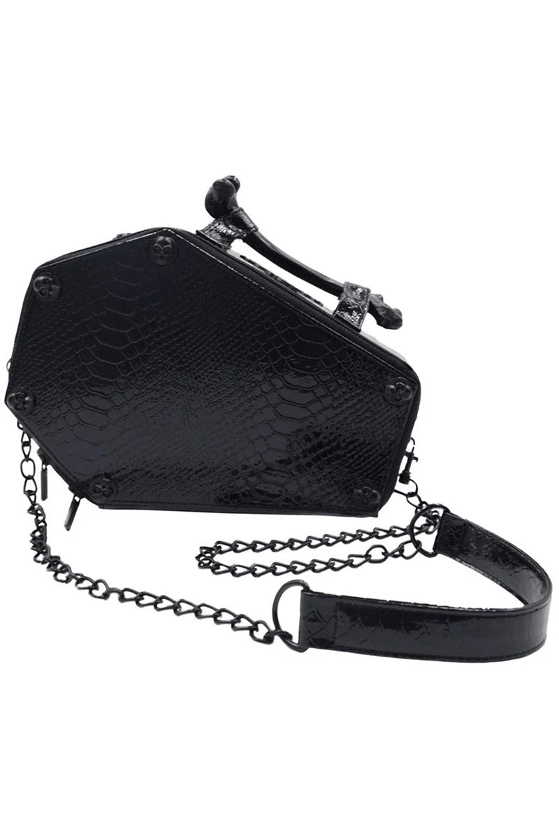Kreepsville Skull Stud Croc Coffin Purse