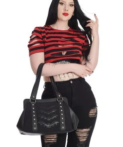 Banned Apparel Night Wings Handbag [BLACK] -vampirefreaks shop Bat Handbag 1000x