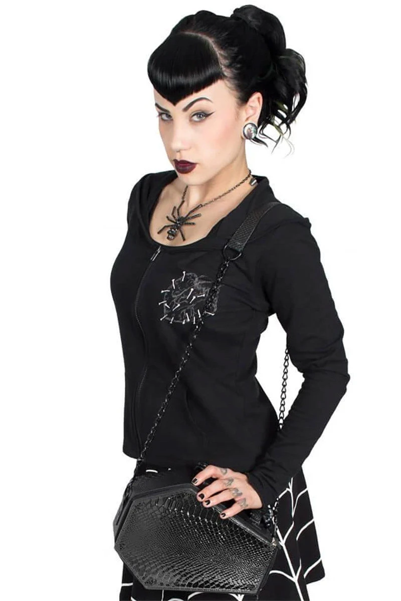 Kreepsville Skull Stud Croc Coffin Purse - Image 2