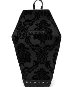 Rock Rebel Damask Coffin Backpack [BLACK]