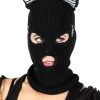 Too Fast Kitty Cat Ears Embroidered Balaclava Ski Mask