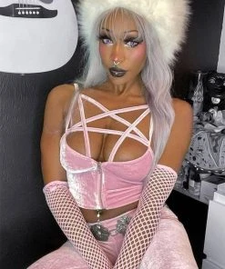 Killstar Possess Me Fishnet Gloves [PASTEL PINK] -vampirefreaks shop Goth Gloves 1000x