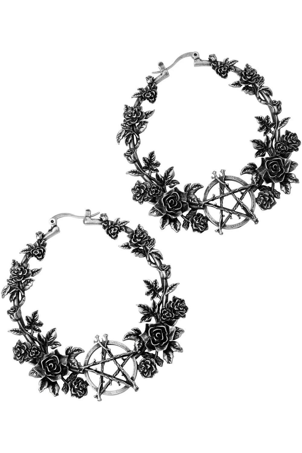 Grimwood Hoop Earrings Killstar Grimwood Hoop Earrings -vampirefreaks shop GrimwoodHoopEarrings