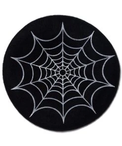 Kreepsville Web Beret Hat [Black/White] -vampirefreaks shop HBBWB 4 1000x