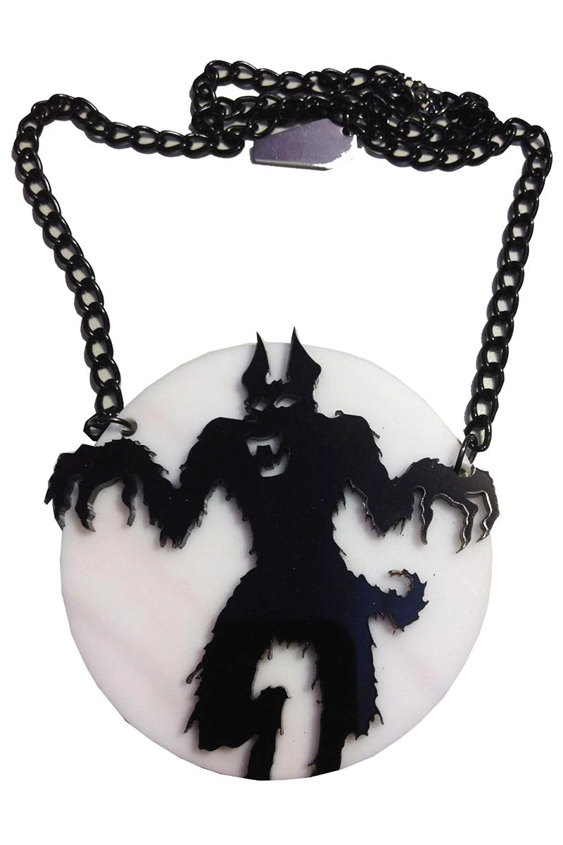 Kreepsville Howling At The Moon Werewolf Necklace