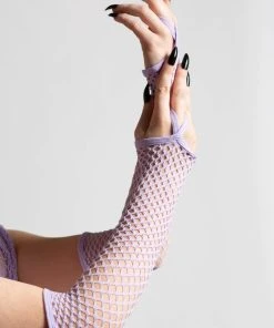 Killstar Possess Me Fishnet Gloves [LILAC]
