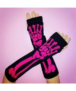 Catalyst Skeleton Arm Warmers [Magenta] -vampirefreaks shop Pink 1000x