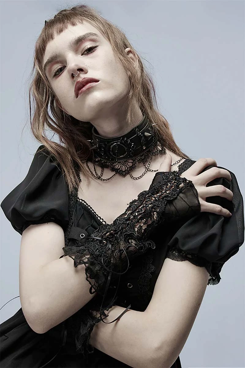 Punk Rave Spider Byte Goth Gloves - Image 3