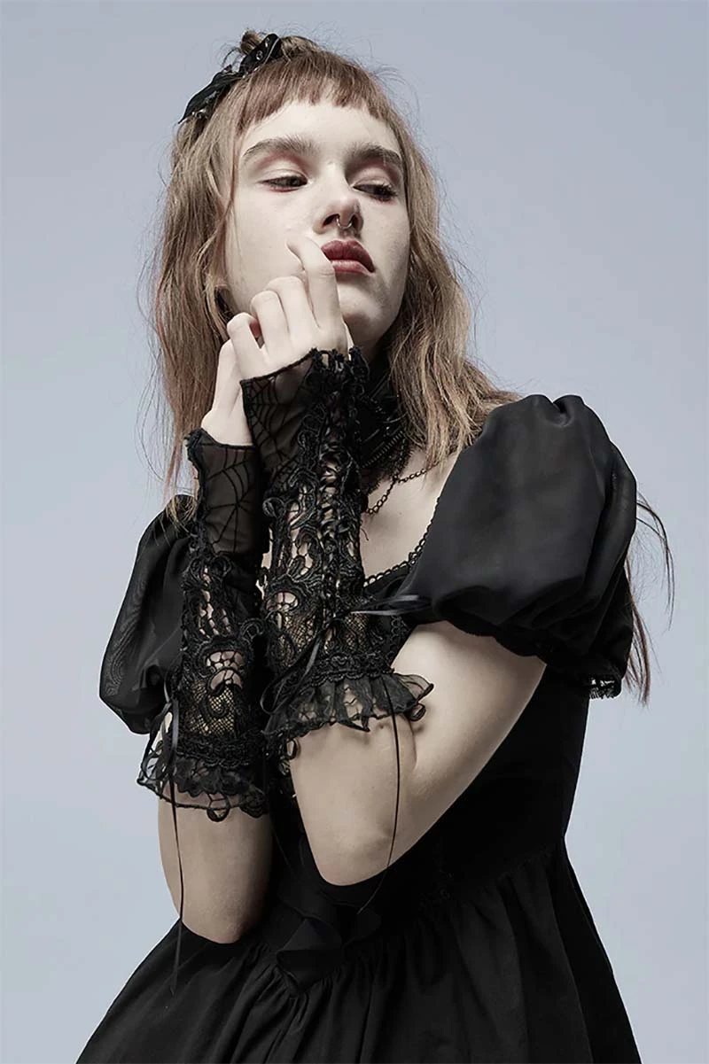 Punk Rave Spider Byte Goth Gloves