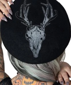 Kreepsville Deer Skull Black Beret