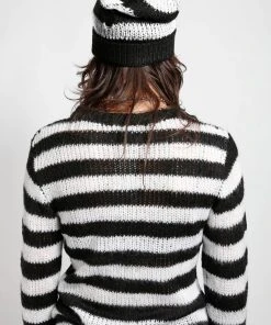 Tripp NYC Stripe Beanie [WHITE/BLACK] -vampirefreaks shop Striped Hat 06a11972 bcd2 4f42 9146 d8f7d407bd99 1000x