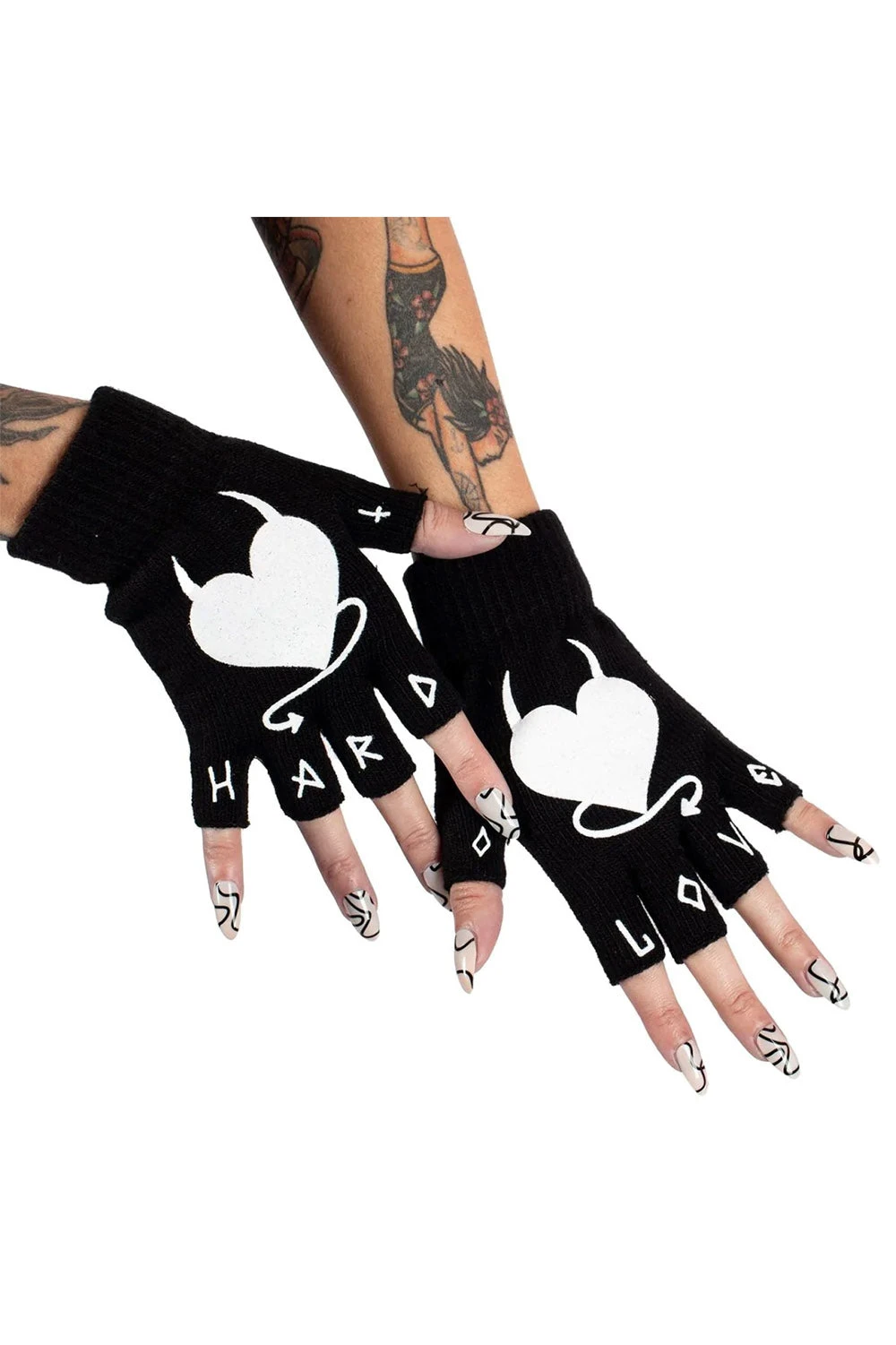 Too Fast Hard Love Fingerless Knit Gloves