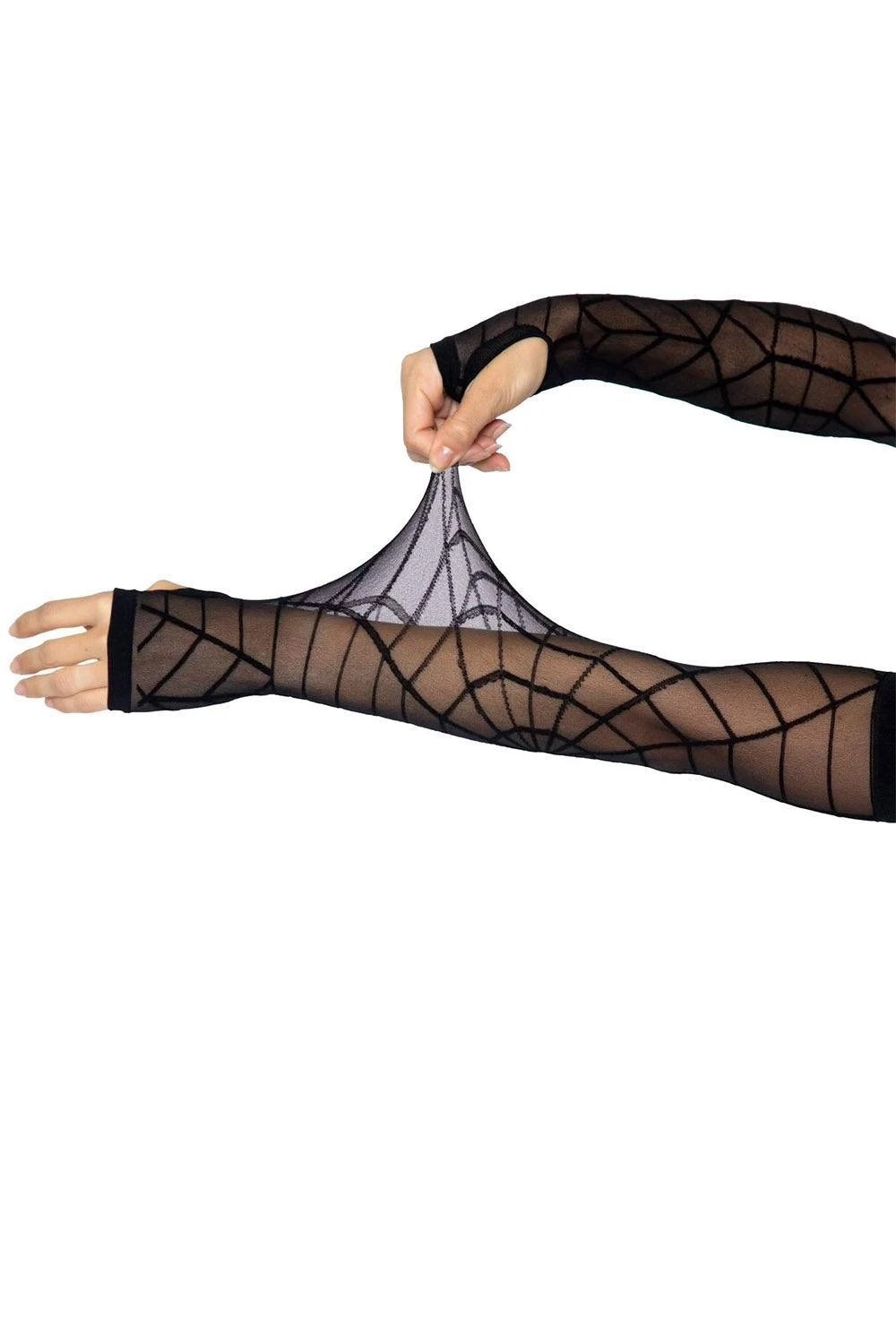 Leg Avenue Cobweb Creeps Spiderweb Armwarmers - Image 4