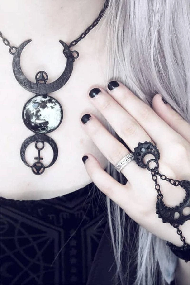 Restyle Black Full Moon Necklace - Image 5