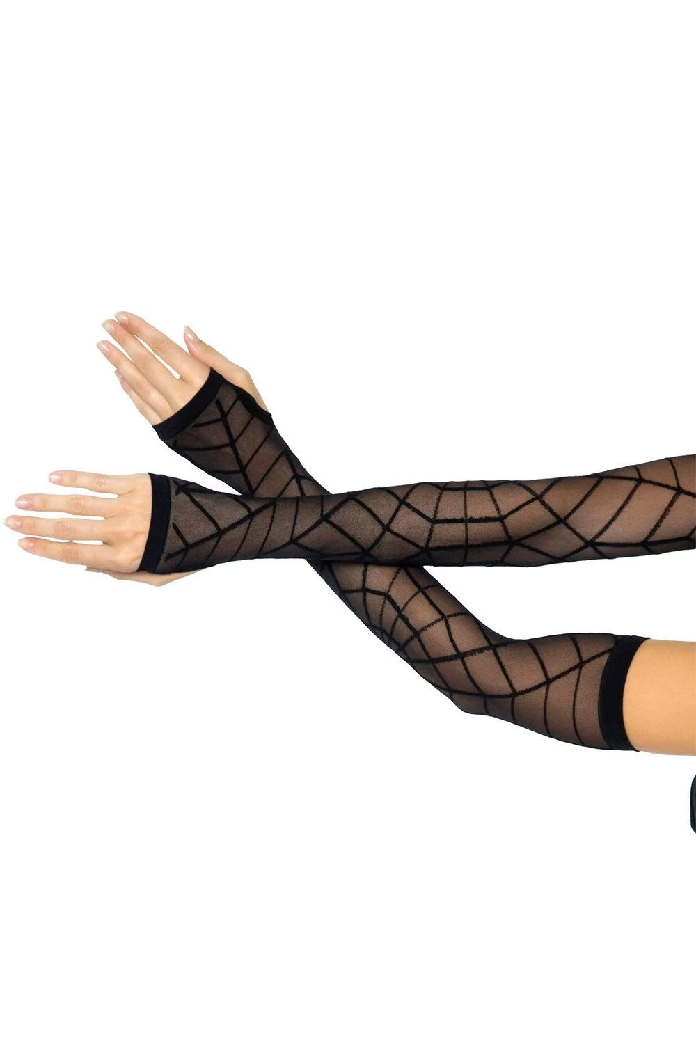 Leg Avenue Cobweb Creeps Spiderweb Armwarmers - Image 2