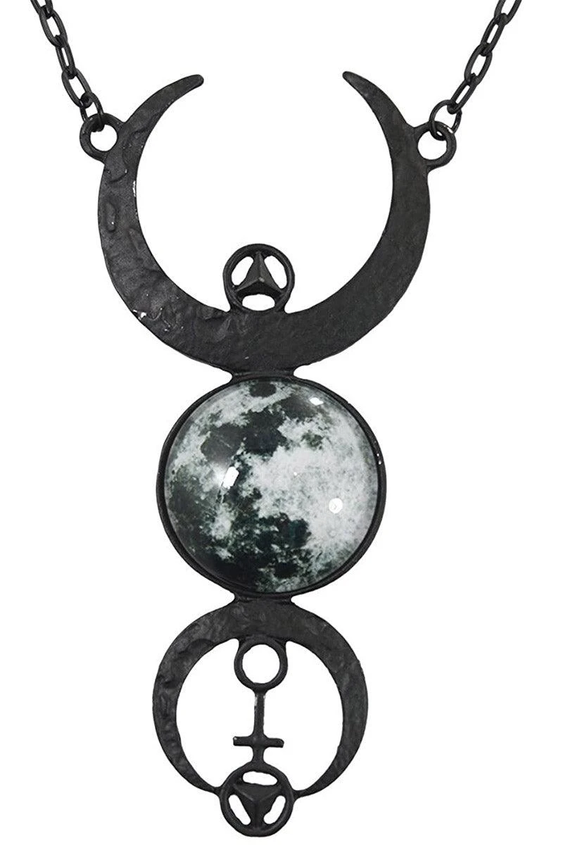 Restyle Black Full Moon Necklace - Image 4