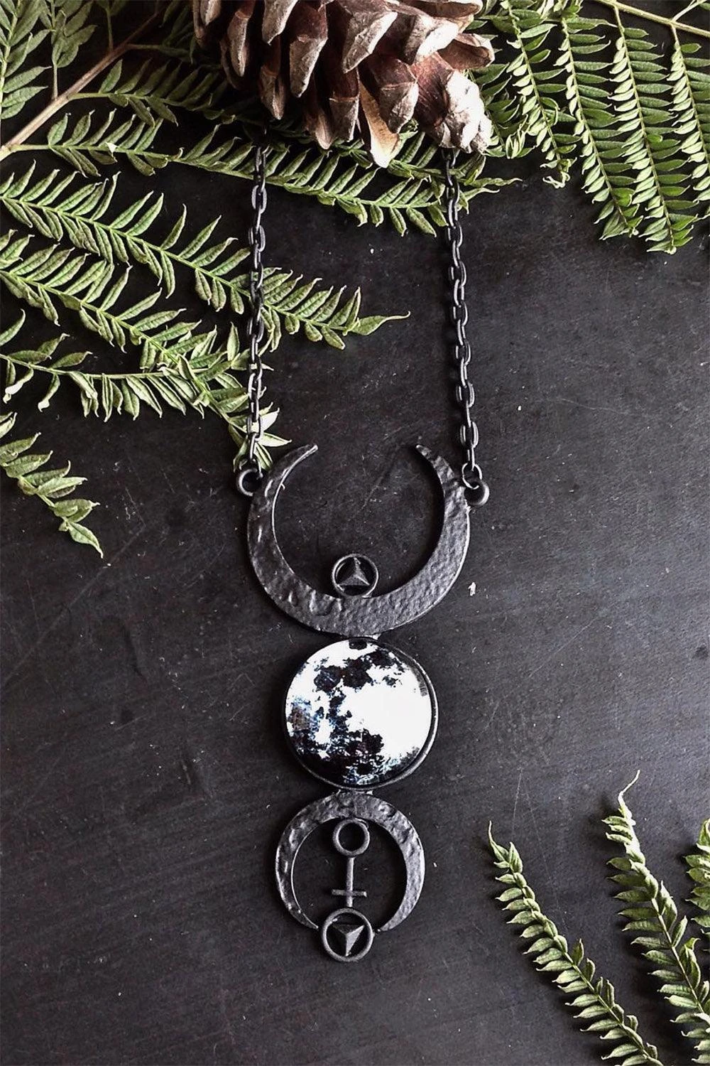 Restyle Black Full Moon Necklace