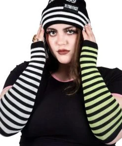 Too Fast Green & White Striped Knit Arm Warmers 5 Too Fast Green & White Striped Knit Arm Warmers -vampirefreaks shop cdsfsdsf 1000x