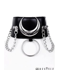 Restyle Made Under Moonlight Choker -vampirefreaks shop eng pl Black gothic Moon Choker IRON MOON COLLAR 1750 1copy 1000x