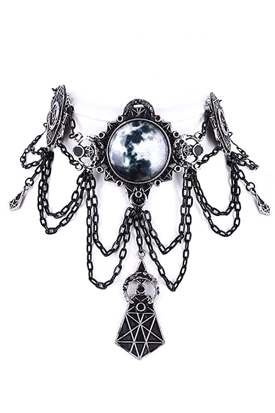 Moon Geometry Choker Restyle Moon Geometry Choker -vampirefreaks shop eng pl Moon collar Full moon moon phases crescent MOON GEOMETRY CHOKER