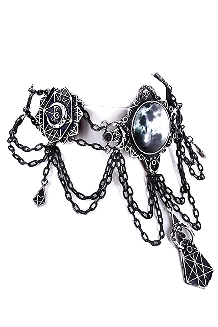 Moon Geometry Choker Restyle Moon Geometry Choker -vampirefreaks shop eng pl Moon collar Full moon moon phases crescent MOON GEOMETRY CHOKER