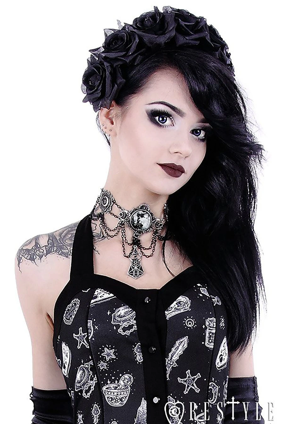 Moon Geometry Choker Restyle Moon Geometry Choker -vampirefreaks shop eng pl Moon collar Full moon moon phases crescent MOON GEOMETRY CHOKER