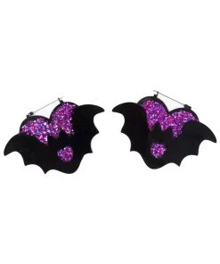 Too Fast Purple Heart Bat Hoop Earrings -vampirefreaks shop fdszfsfsfs 1000x