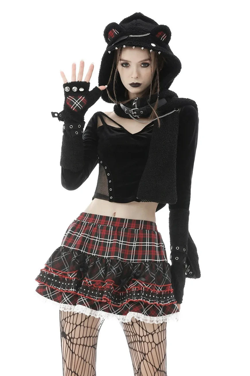 Dark In Love Cat Scratches Paw Print Gloves