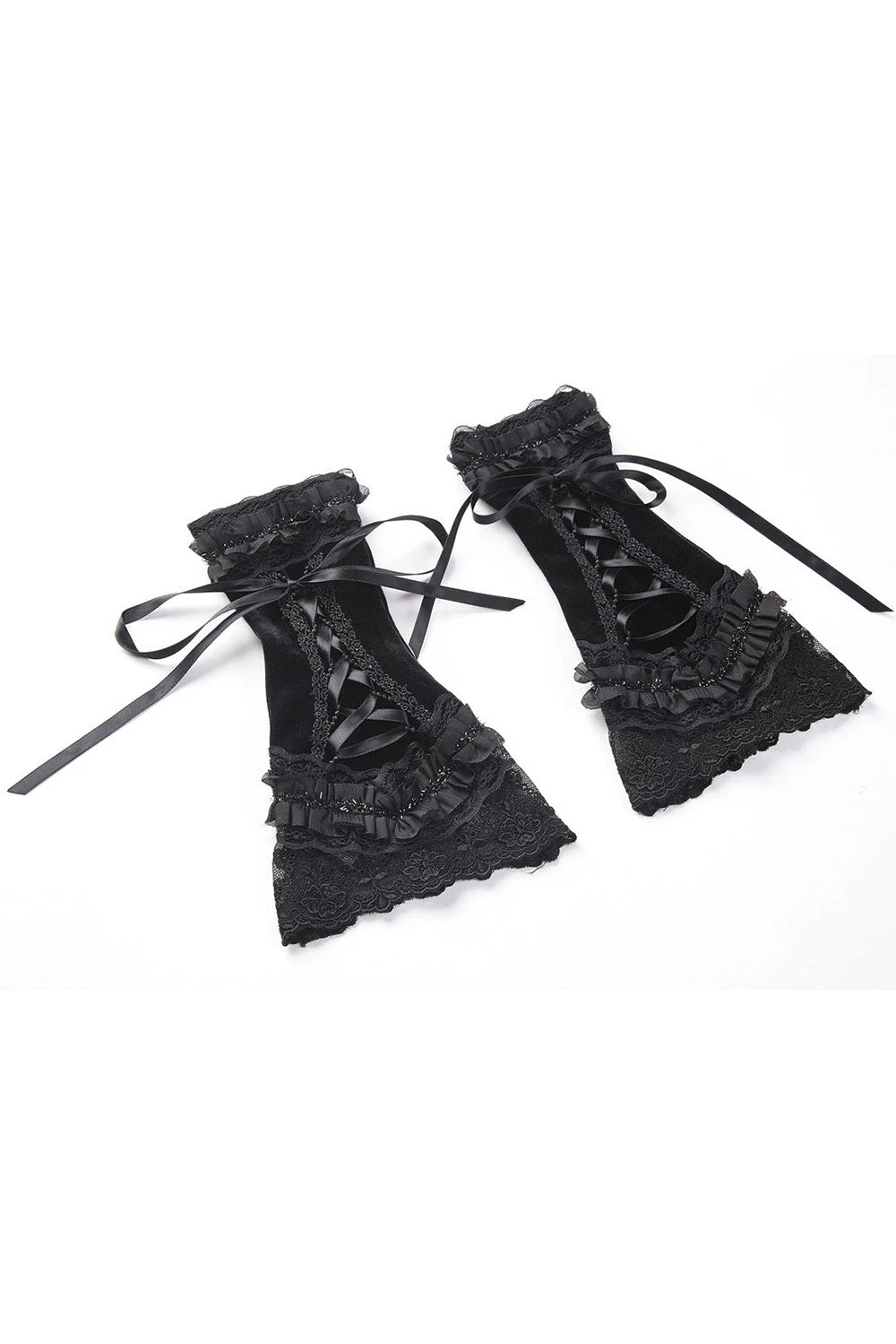 Draculette Ruffled Gloves Dark In Love Draculette Ruffled Gloves -vampirefreaks shop