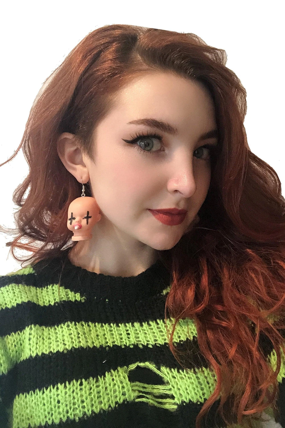 Tentacle Vomit Beheaded Baby Doll Head Earrings - Image 4