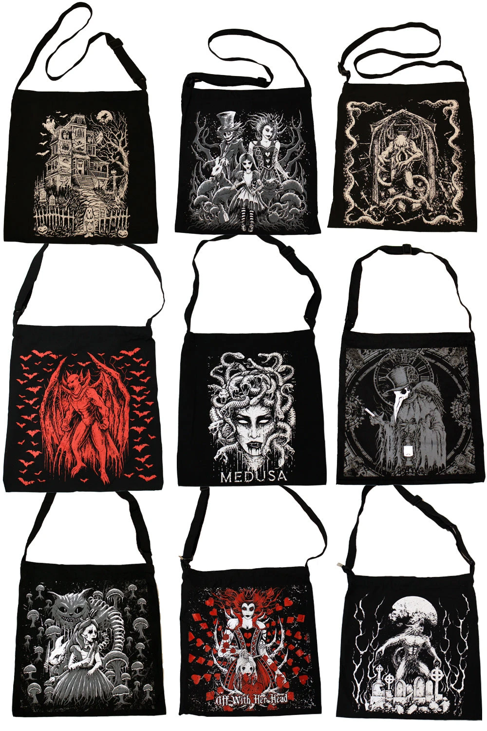 VampireFreaks Shoulder Sling Zipper Tote Bag
