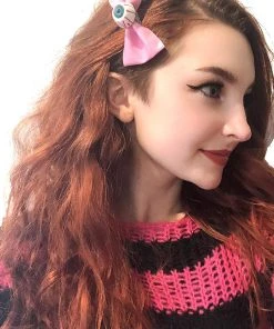 Catalyst Pink Eyeball Bow Hair Clips [Set Of 2]