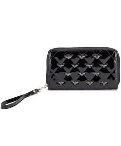 Rock Rebel Black Studded Bats Wallet