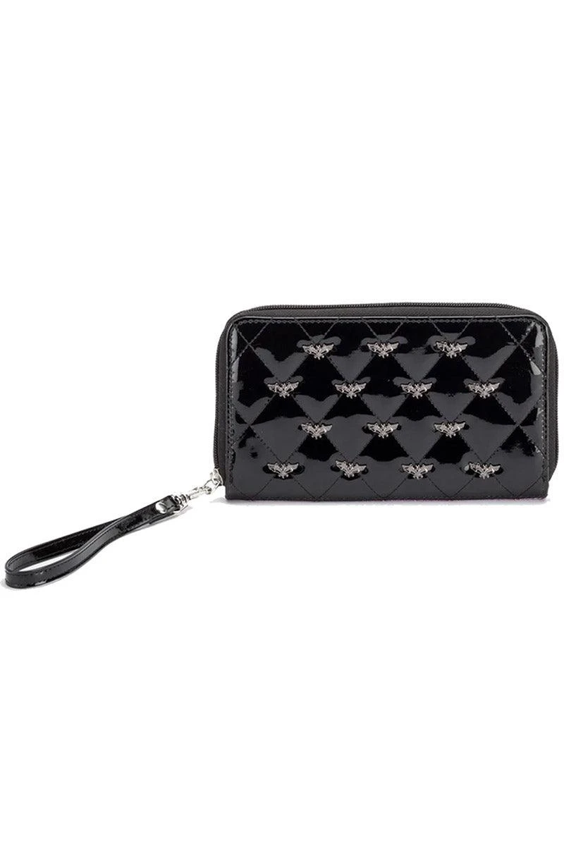 Rock Rebel Black Studded Bats Wallet