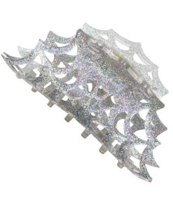 Kreepsville Spiderweb Hair Claw Clip [SILVER]