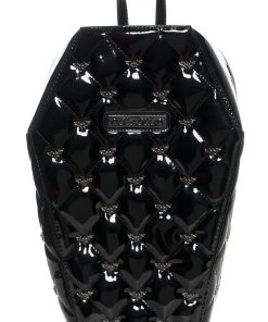 Rock Rebel Mina Quilted Bat Coffin Backpack [BLACK]